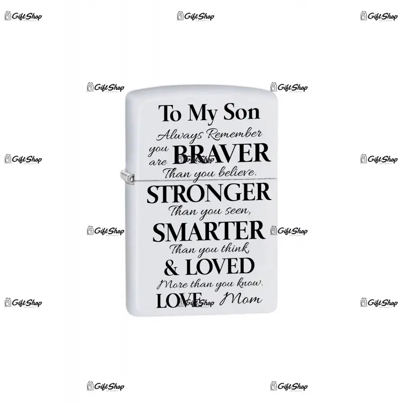 To my son ... , bricheta metalica gravata laser cu mesaj